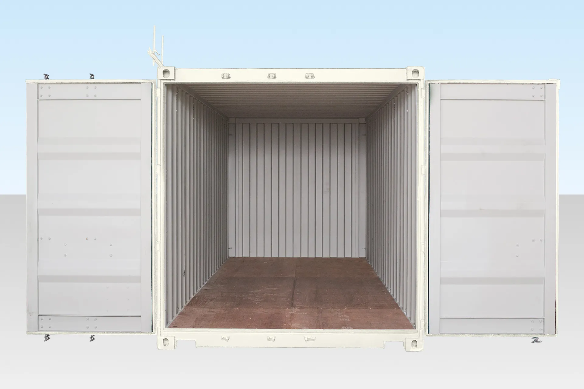 1008-SALE-20FT-STD-ONE-TRIP-RAL-9003-front-open