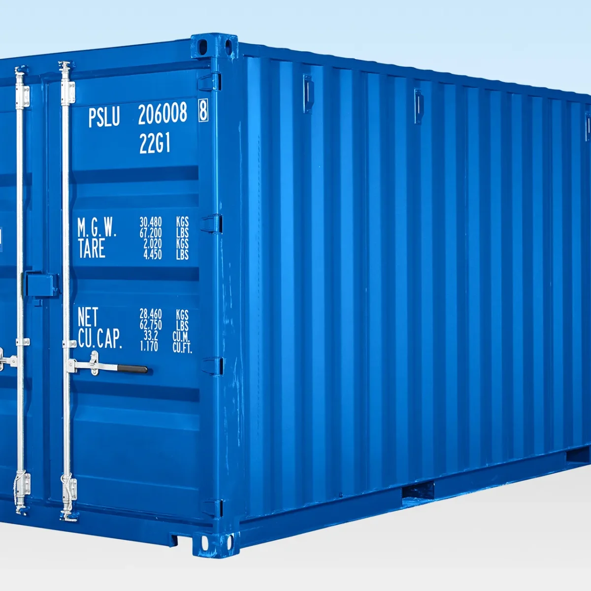 20ft Self Storage Container With Bamboo Floor – Blue (Ral 5010)