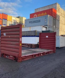 20ft Used Flat Rack Container with Collapsible Ends – Heavy-Duty Oversized Cargo Platform