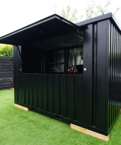 10ft New Black Container Bar Kiosk – Portable Pop-Up Bar, Café & Event Container