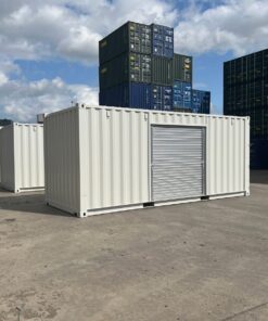 20ft Refurbished Shipping Container with Roller Shutter Door – Custom Storage Container RAL 7035