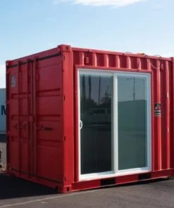 10ft Used Pop-Up Container Kiosk with Sliding Glass Door – Portable Retail & Food Service