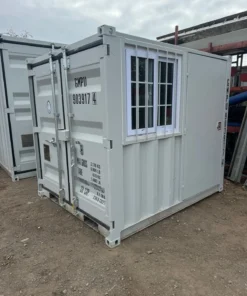 7ft New Site Storage Container with Personnel Door & Security Window – Compact Storage Unit
