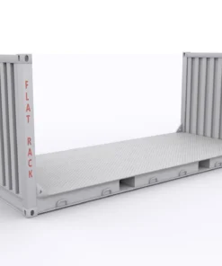 20ft Fixed-End Flat Rack Shipping Container – Open-Sided Cargo Platform
